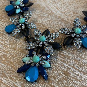 Stunning blue and teal rhinestone necklace